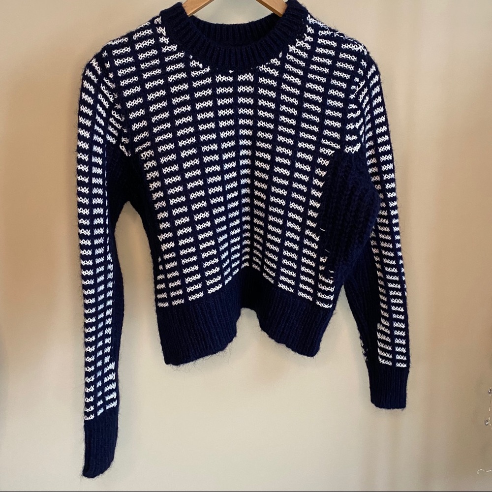 Cooperative Navy and White Striped Sweater